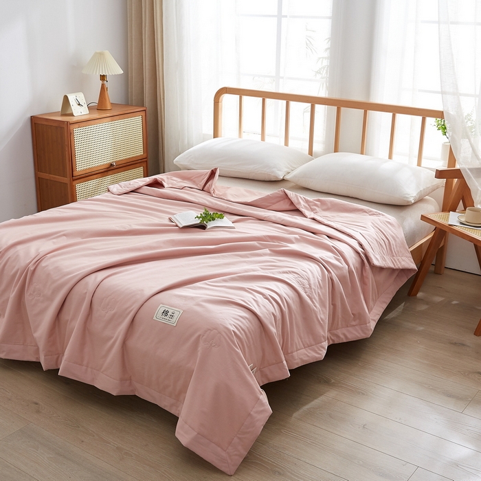 91家纺网 家纺一手货源 找家纺 （总）猎鹿人家纺 2026新款纯色全棉水洗棉棉花夏被空调被