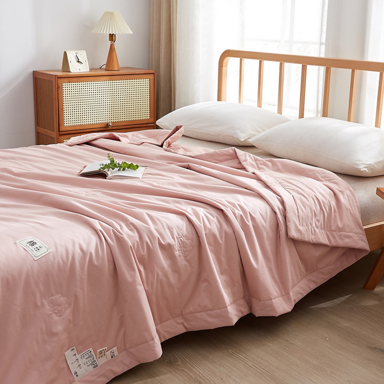 91家纺网 家纺一手货源 找家纺 （总）猎鹿人家纺 2026新款纯色全棉水洗棉棉花夏被空调被