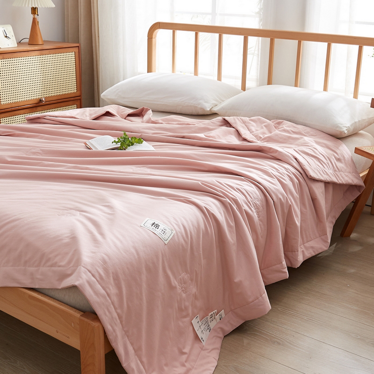 91家纺网 家纺一手货源 找家纺 （总）猎鹿人家纺 2026新款纯色全棉水洗棉棉花夏被空调被