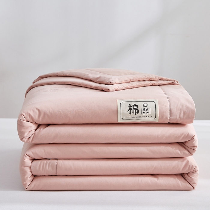 91家纺网 家纺一手货源 找家纺 猎鹿人家纺 2026新款纯色全棉水洗棉棉花夏被空调被 组合