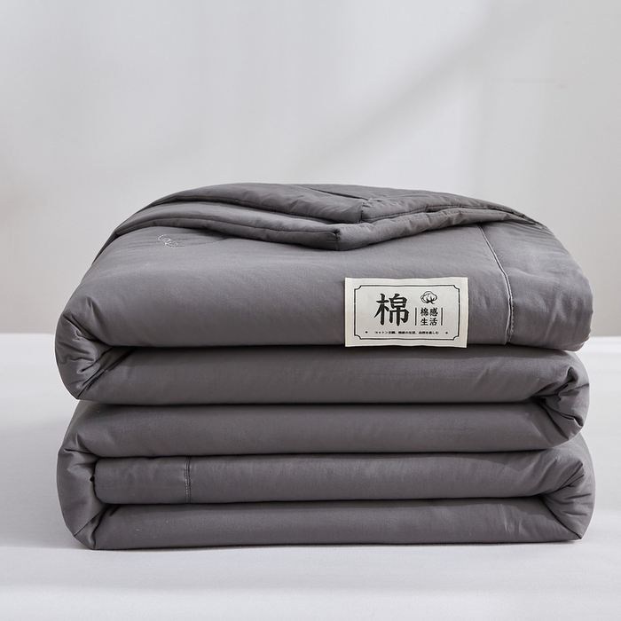 91家纺网 家纺一手货源 找家纺 猎鹿人家纺 2026新款纯色全棉水洗棉棉花夏被空调被 组合