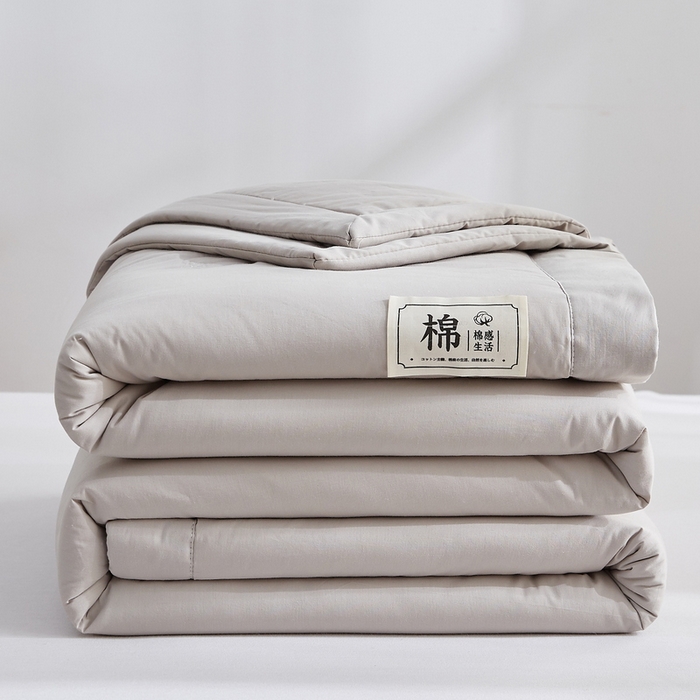 91家纺网 家纺一手货源 找家纺 猎鹿人家纺 2026新款纯色全棉水洗棉棉花夏被空调被 组合