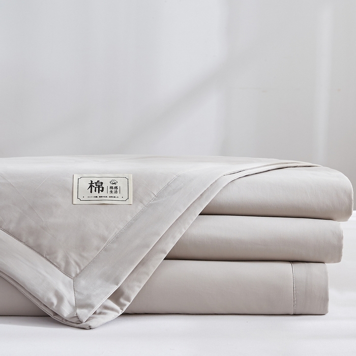 91家纺网 家纺一手货源 找家纺 猎鹿人家纺 2026新款纯色全棉水洗棉棉花夏被空调被 组合