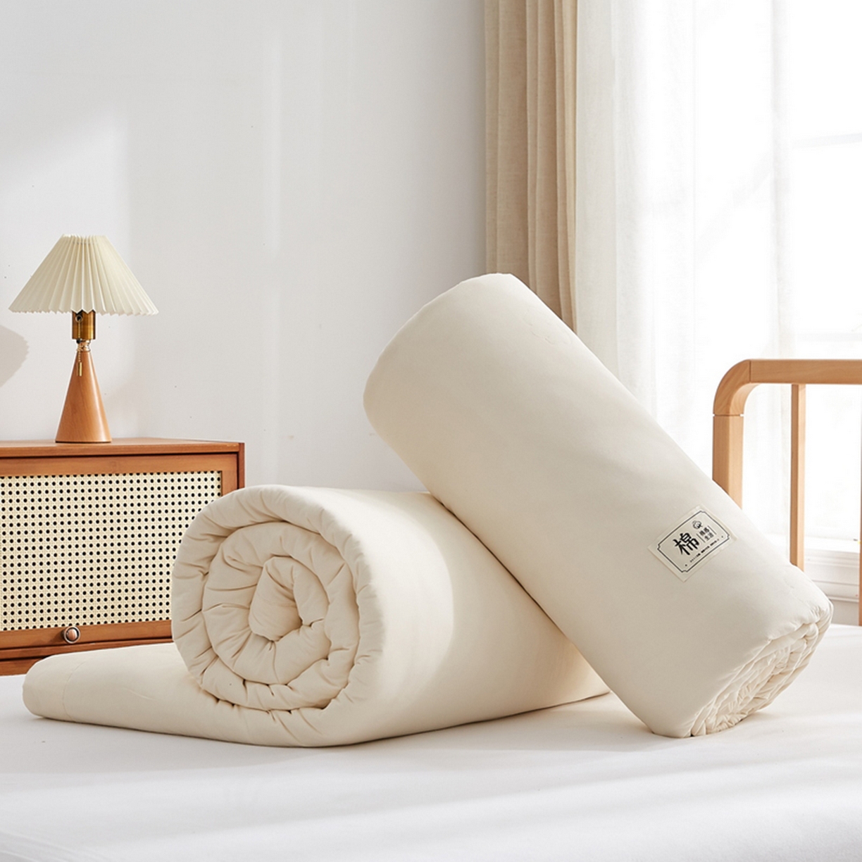 91家纺网 家纺一手货源 找家纺 猎鹿人家纺 2026新款纯色全棉水洗棉棉花夏被空调被 组合