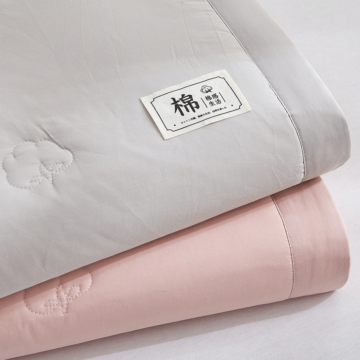 91家纺网 家纺一手货源 找家纺 猎鹿人家纺 2026新款纯色全棉水洗棉棉花夏被空调被 组合