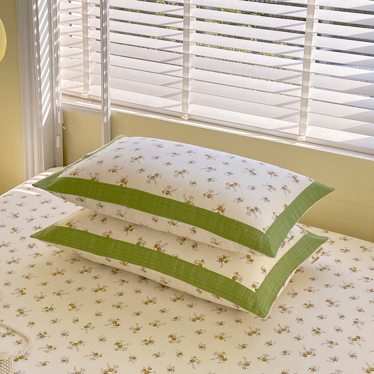 91家纺网 家纺一手货源 找家纺 春皖家纺 2026新款全棉老粗布工艺款单枕套枕套单件 倩影米