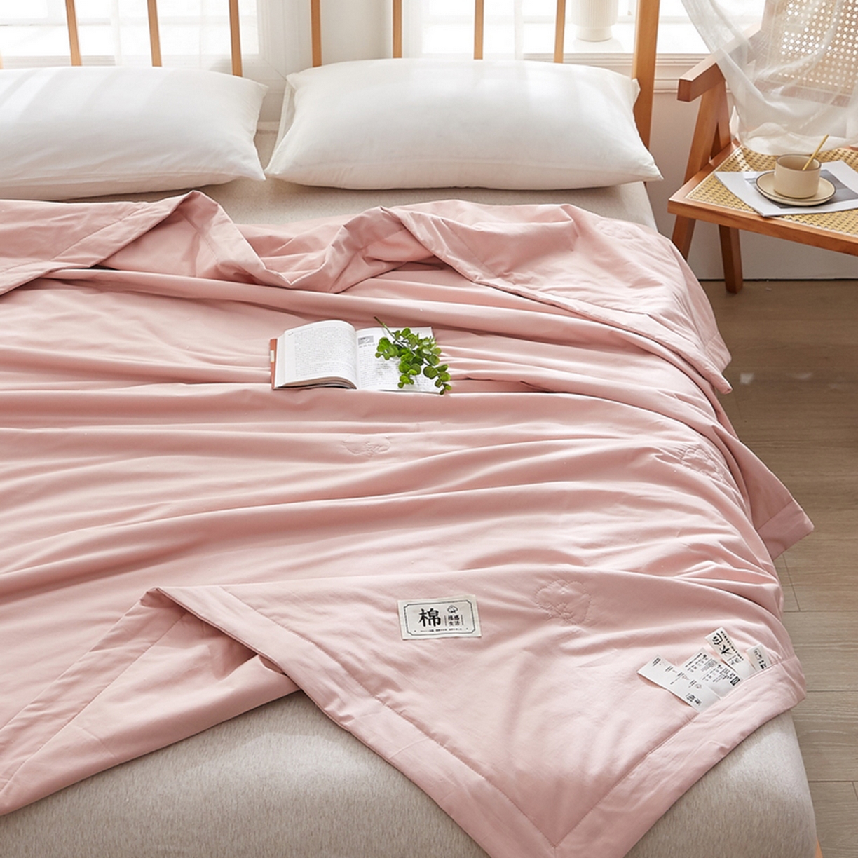 91家纺网 家纺一手货源 找家纺 （总）猎鹿人家纺 2026新款纯色全棉水洗棉棉花夏被空调被