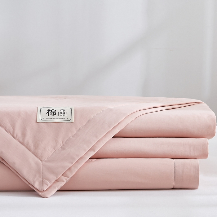 91家纺网 家纺一手货源 找家纺 猎鹿人家纺 2026新款纯色全棉水洗棉棉花夏被空调被 组合