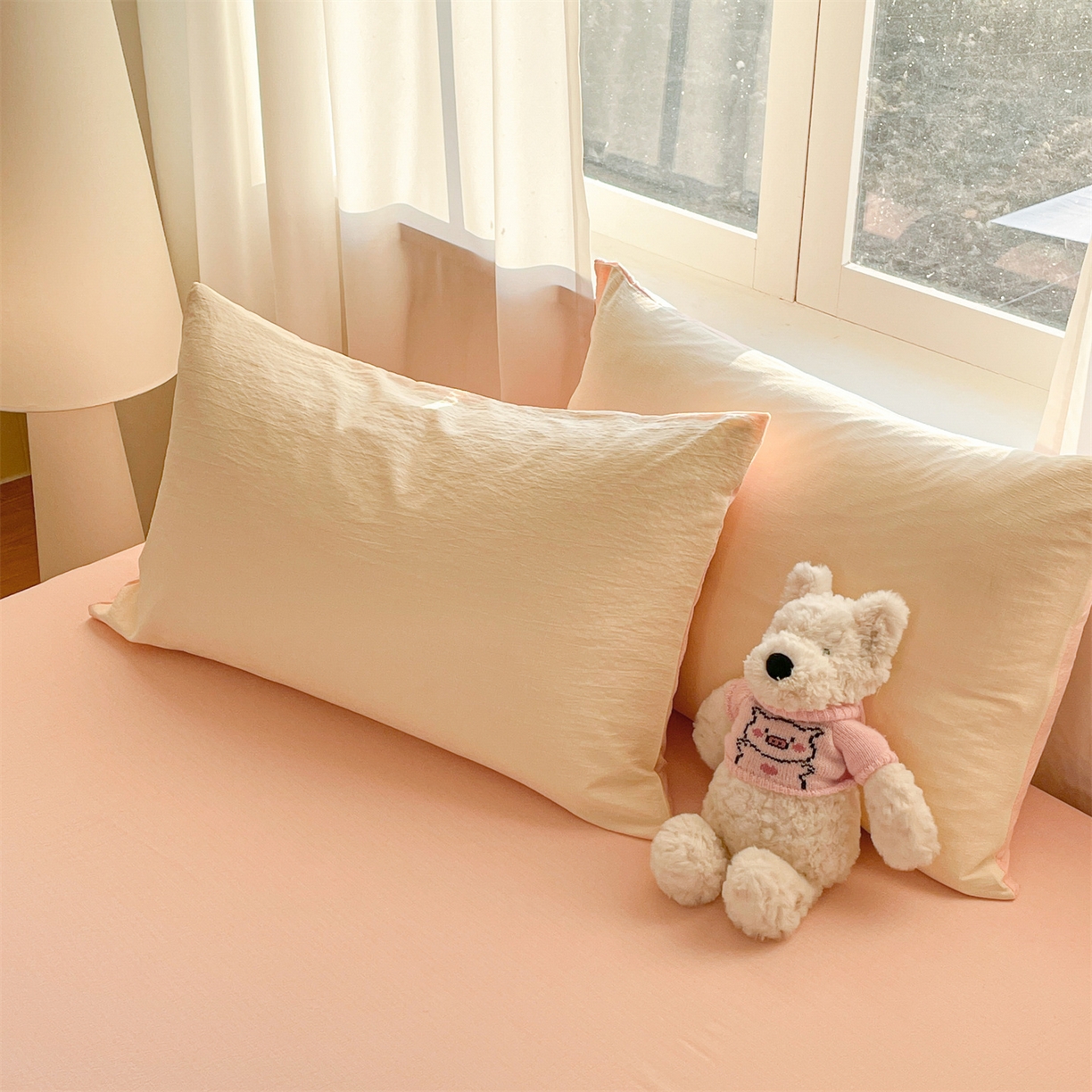 91家纺网 家纺一手货源 找家纺 盛秋家纺 2026新款皱皱纱散点绣夏被-妮可 花朵奶昔白