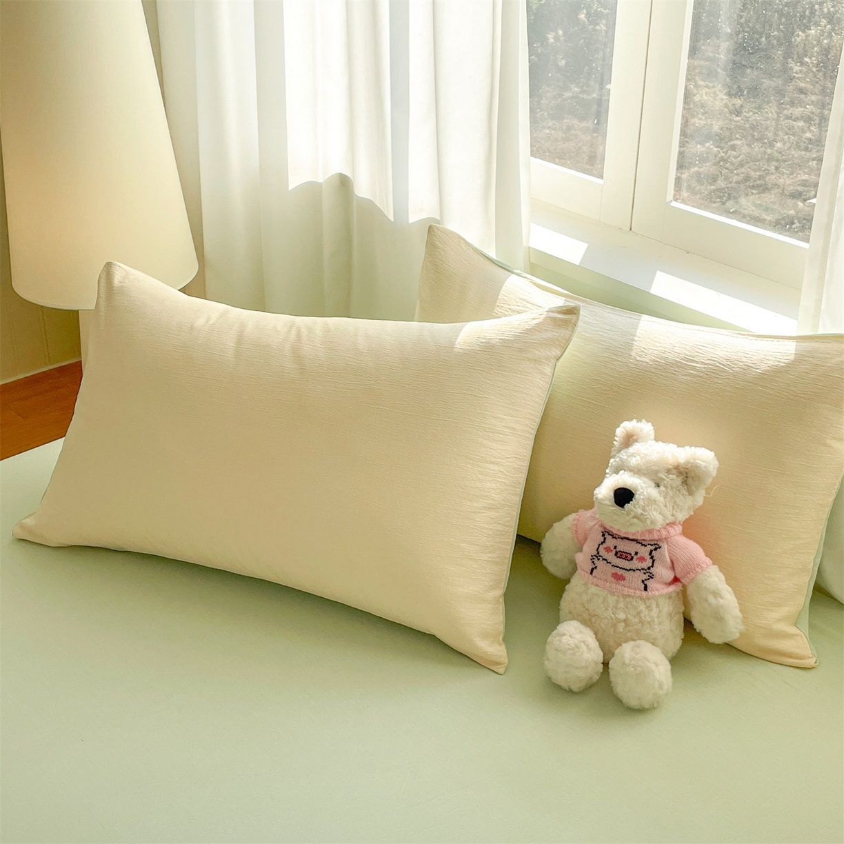 91家纺网 家纺一手货源 找家纺 盛秋家纺 2026新款皱皱纱散点绣夏被-妮可 小马奶黄