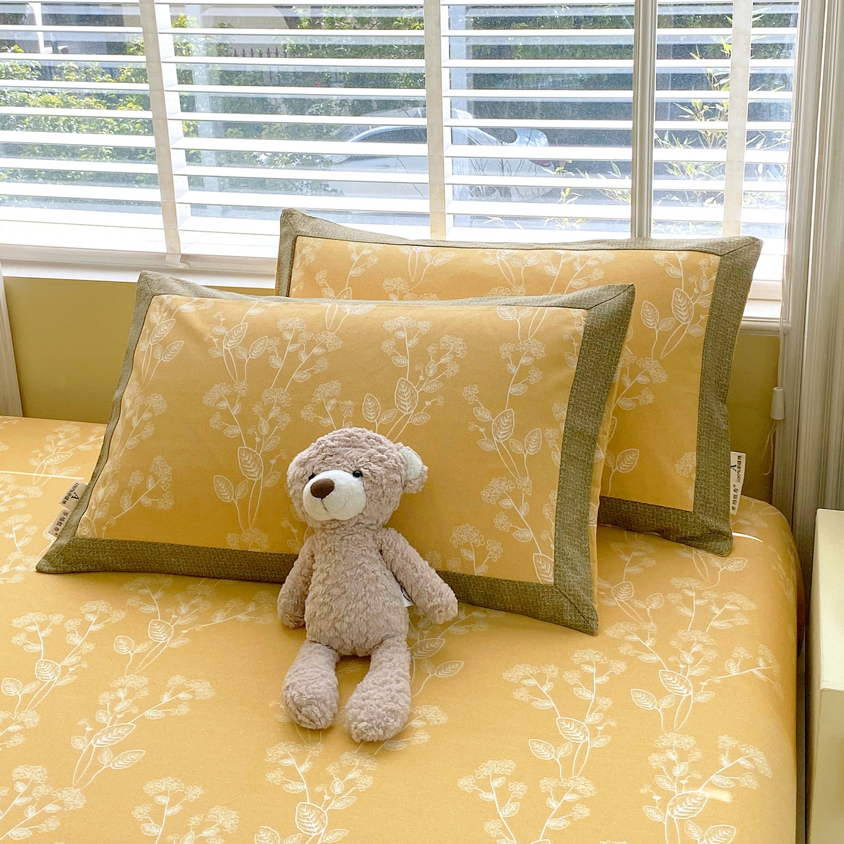 91家纺网 家纺一手货源 找家纺 春皖家纺 2026新款全棉老粗布工艺款单枕套枕套单件 如梦黄