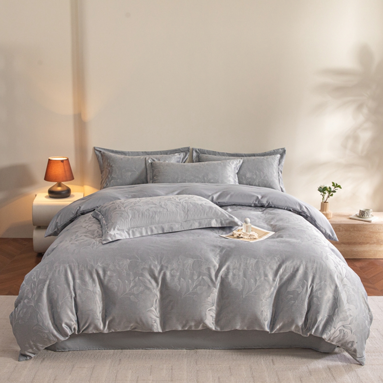 91家纺网 家纺一手货源 找家纺 （总）金牛座家纺 2026新款高克重贡缎提花亲肤棉四件套-情愫系列