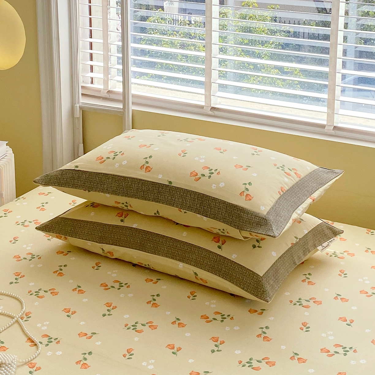 91家纺网 家纺一手货源 找家纺 春皖家纺 2026新款全棉老粗布工艺款单枕套枕套单件 夏日炽