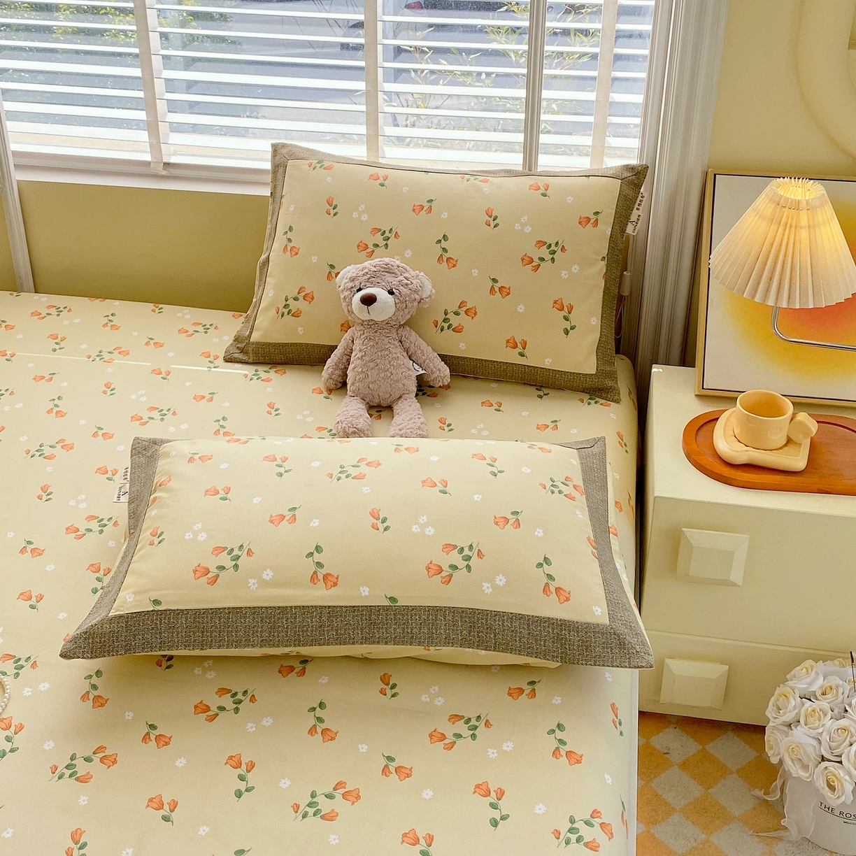 91家纺网 家纺一手货源 找家纺 春皖家纺 2026新款全棉老粗布工艺款单枕套枕套单件 夏日炽