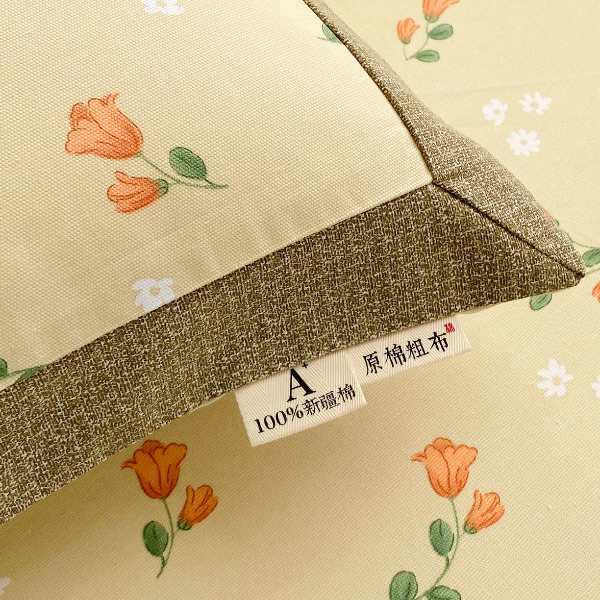 91家纺网 家纺一手货源 找家纺 春皖家纺 2026新款全棉老粗布工艺款单枕套枕套单件 夏日炽