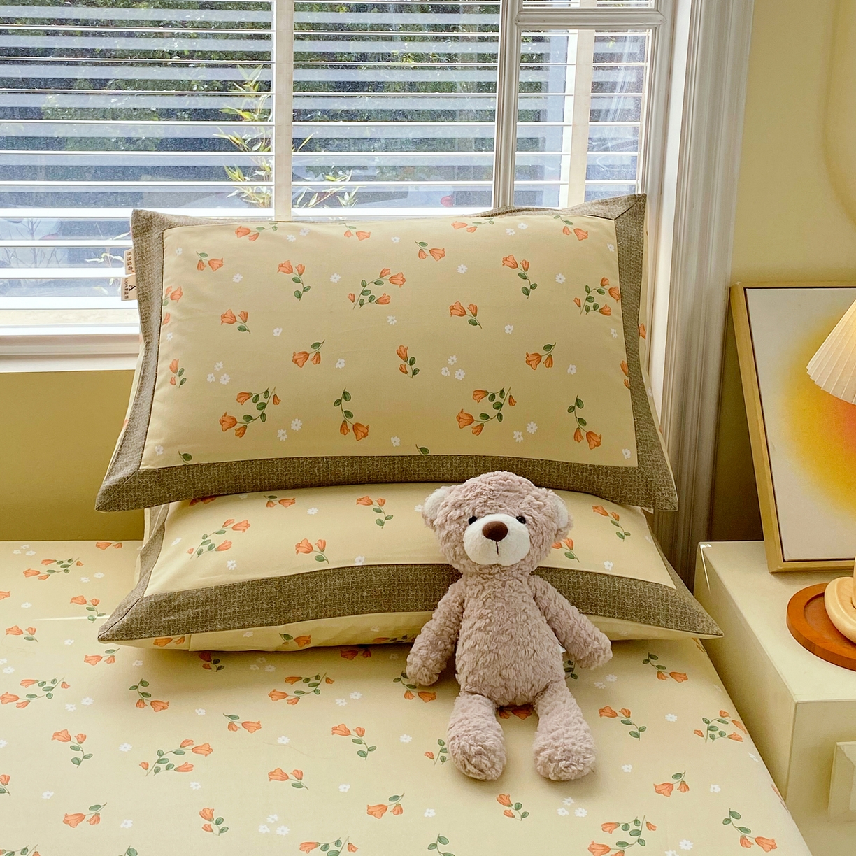 91家纺网 家纺一手货源 找家纺 春皖家纺 2026新款全棉老粗布工艺款单枕套枕套单件 夏日炽