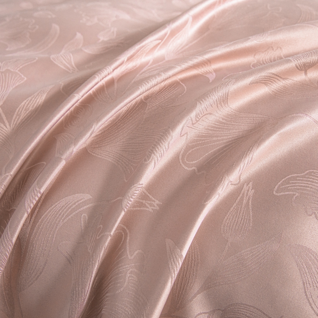 91家纺网 家纺一手货源 找家纺 金牛座家纺 2026新款高克重贡缎提花亲肤棉四件套-情愫系列 情愫-浅豆沙
