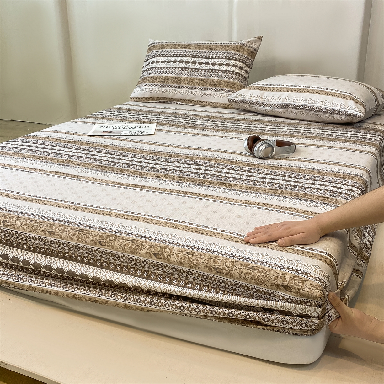 91家纺网 家纺一手货源 找家纺 （总）源舍家纺 2026新款全棉纯棉老粗布单床笠床笠单件