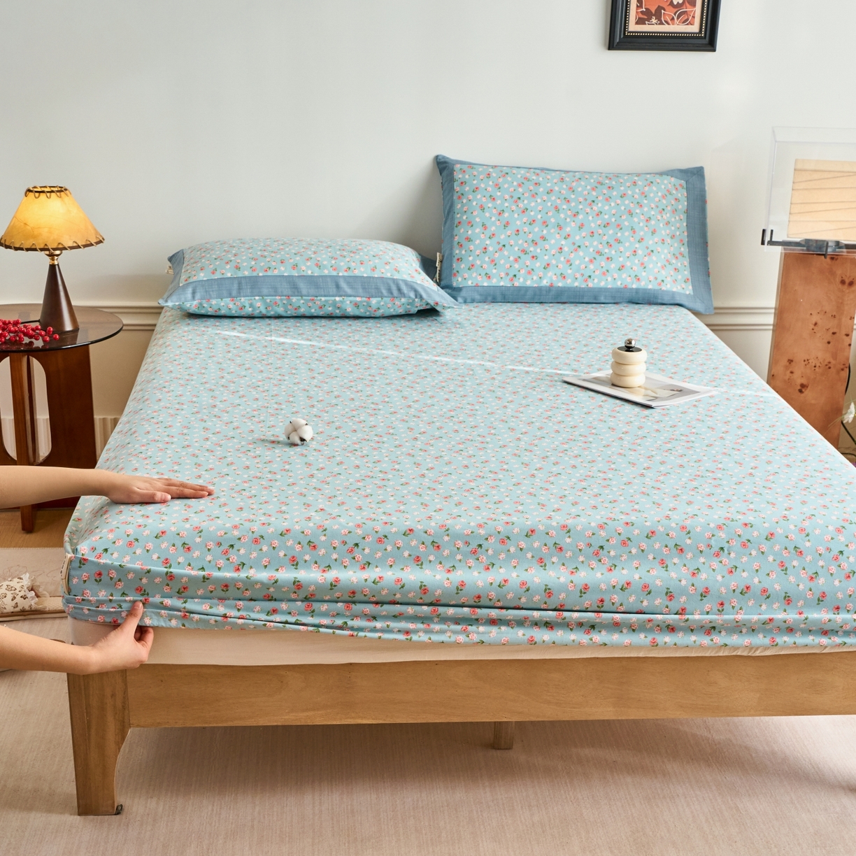 91家纺网 家纺一手货源 找家纺 （总）春皖家纺 2026新款全棉老粗布工艺款单床笠床笠单件