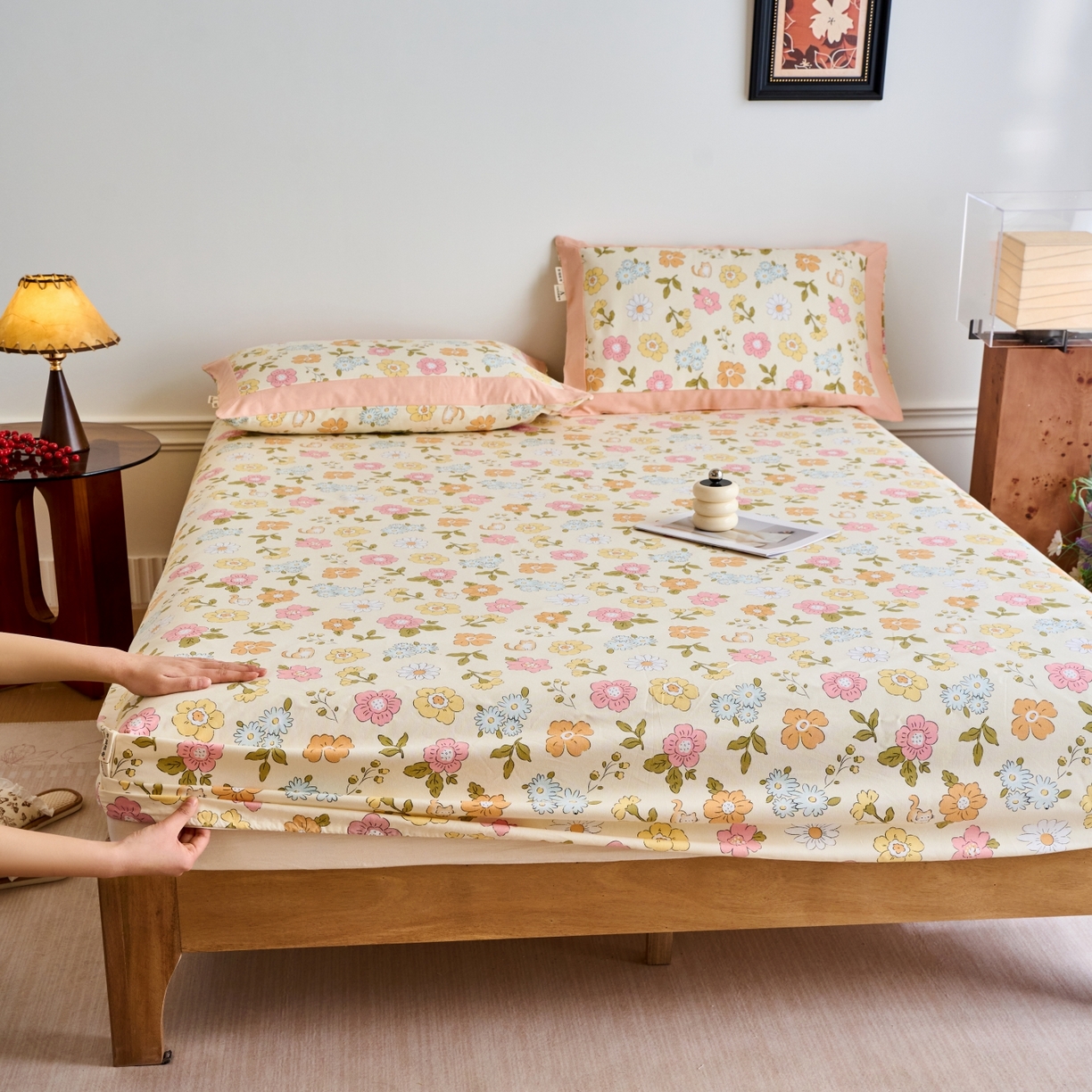 91家纺网 家纺一手货源 找家纺 （总）春皖家纺 2026新款全棉老粗布工艺款单床笠床笠单件