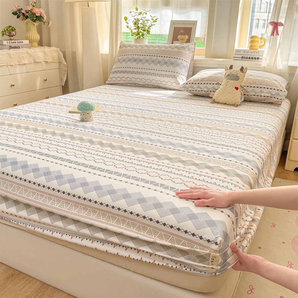 91家纺网 家纺一手货源 找家纺 （总）源舍家纺 2026新款全棉纯棉老粗布单床笠床笠单件