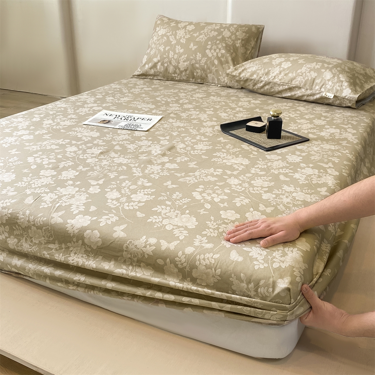 91家纺网 家纺一手货源 找家纺 （总）源舍家纺 2026新款全棉纯棉老粗布单床笠床笠单件