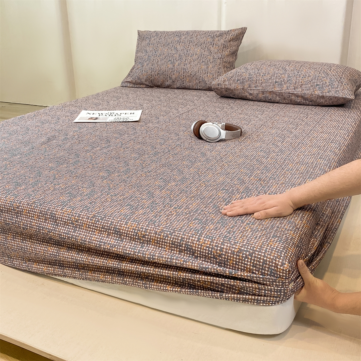 91家纺网 家纺一手货源 找家纺 （总）源舍家纺 2026新款全棉纯棉老粗布单床笠床笠单件