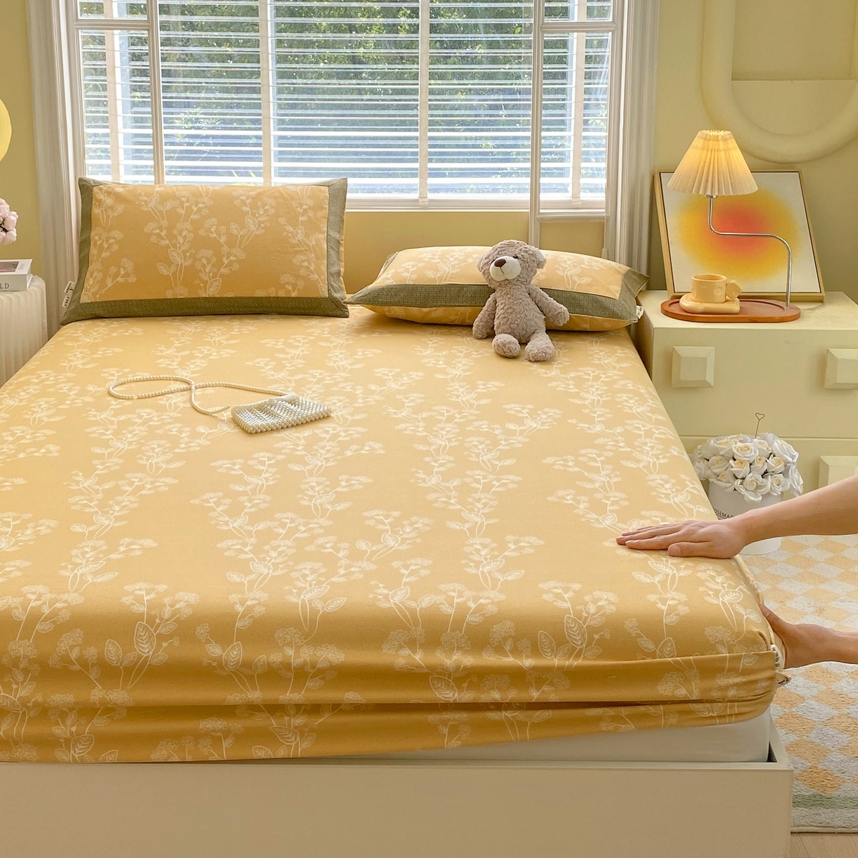 91家纺网 家纺一手货源 找家纺 （总）春皖家纺 2026新款全棉老粗布工艺款单床笠床笠单件