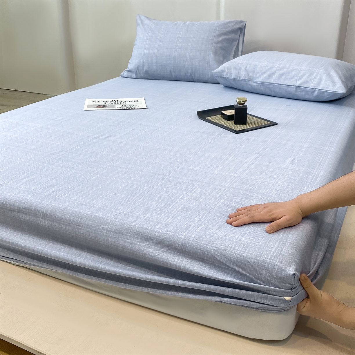 91家纺网 家纺一手货源 找家纺 （总）源舍家纺 2026新款全棉纯棉老粗布单床笠床笠单件