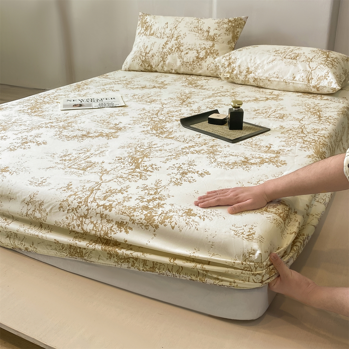 91家纺网 家纺一手货源 找家纺 （总）源舍家纺 2026新款全棉纯棉老粗布单床笠床笠单件