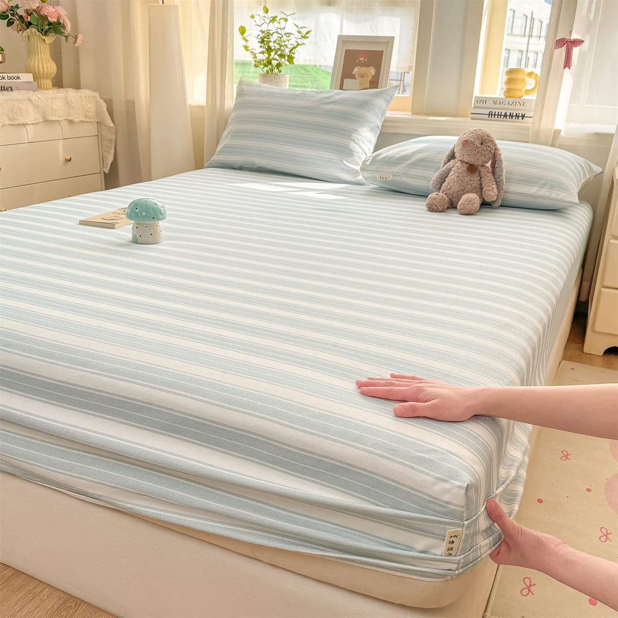 91家纺网 家纺一手货源 找家纺 （总）源舍家纺 2026新款全棉纯棉老粗布单床笠床笠单件