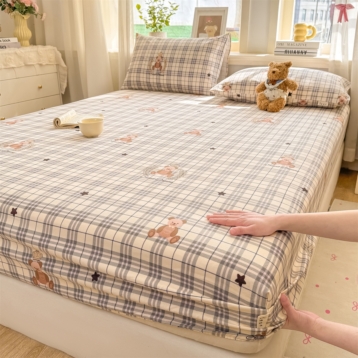 91家纺网 家纺一手货源 找家纺 （总）源舍家纺 2026新款全棉纯棉老粗布单床笠床笠单件