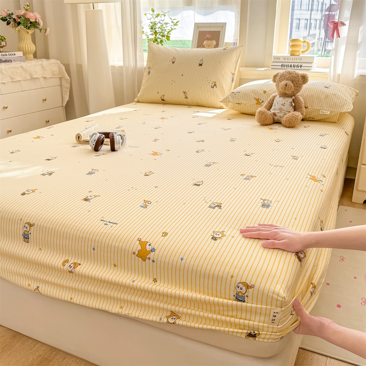 91家纺网 家纺一手货源 找家纺 （总）源舍家纺 2026新款全棉纯棉老粗布单床笠床笠单件