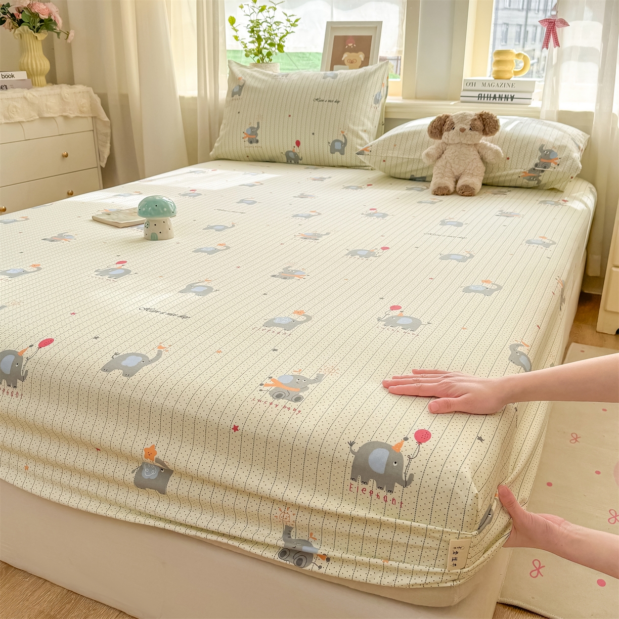 91家纺网 家纺一手货源 找家纺 （总）源舍家纺 2026新款全棉纯棉老粗布单床笠床笠单件