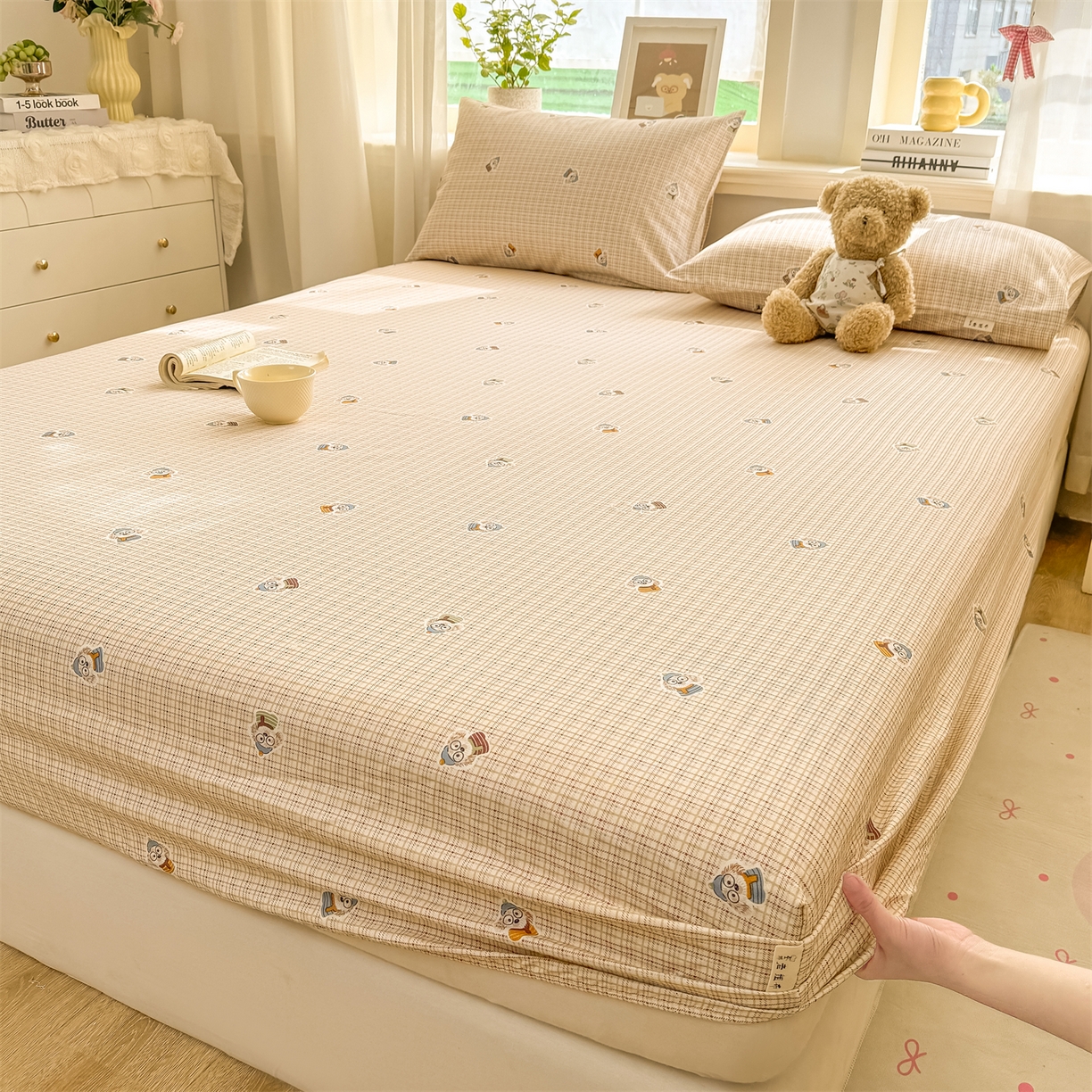 91家纺网 家纺一手货源 找家纺 （总）源舍家纺 2026新款全棉纯棉老粗布单床笠床笠单件