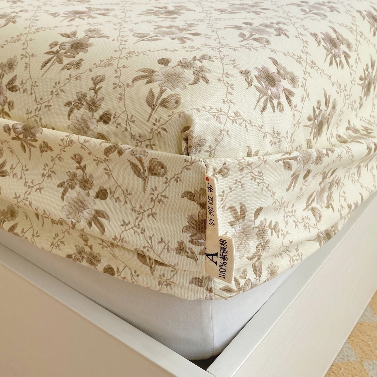 91家纺网 家纺一手货源 找家纺 春皖家纺 2026新款全棉老粗布工艺款单床笠床笠单件 百年约