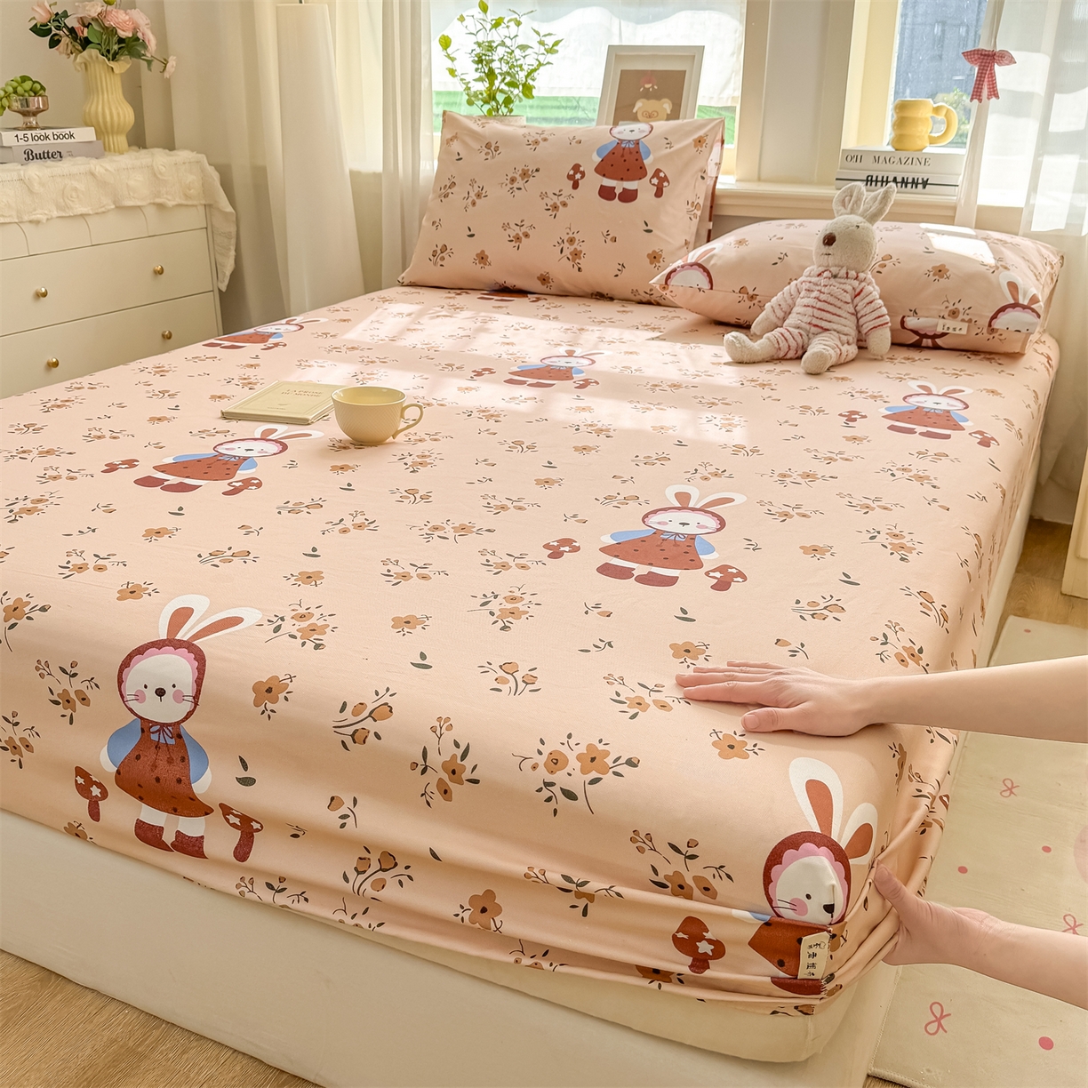 91家纺网 家纺一手货源 找家纺 （总）源舍家纺 2026新款全棉纯棉老粗布单床笠床笠单件