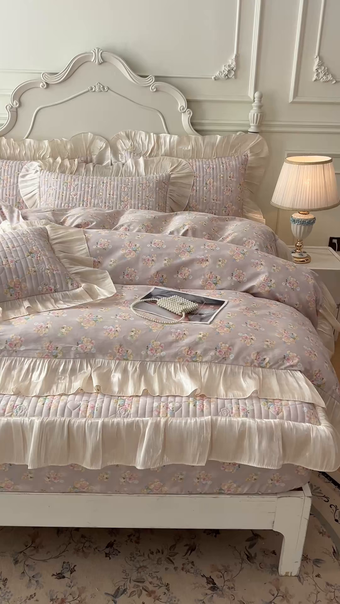 91家纺网 家纺一手货源 找家纺 （总）宜凡家纺 2026新款全棉夹棉公主风床笠三件套