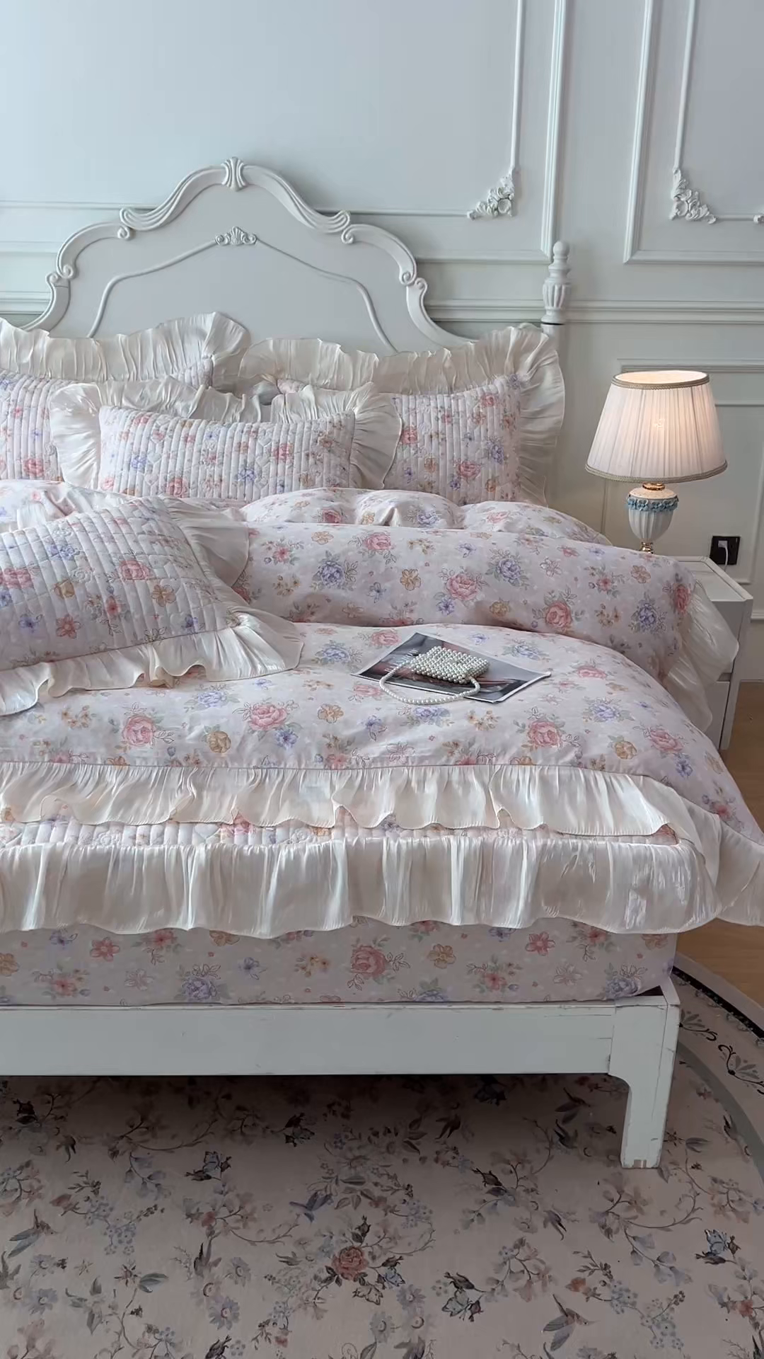 91家纺网 家纺一手货源 找家纺 （总）宜凡家纺 2026新款全棉夹棉公主风床笠三件套