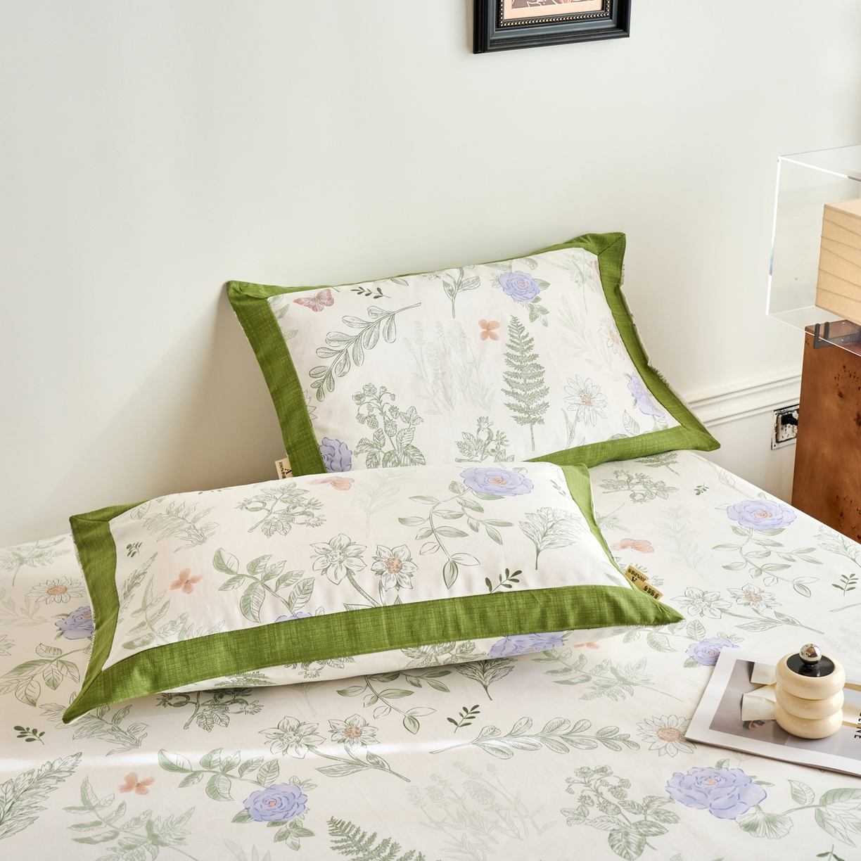 91家纺网 家纺一手货源 找家纺 春皖家纺 2026新款全棉老粗布工艺款单枕套枕套单件 逸云