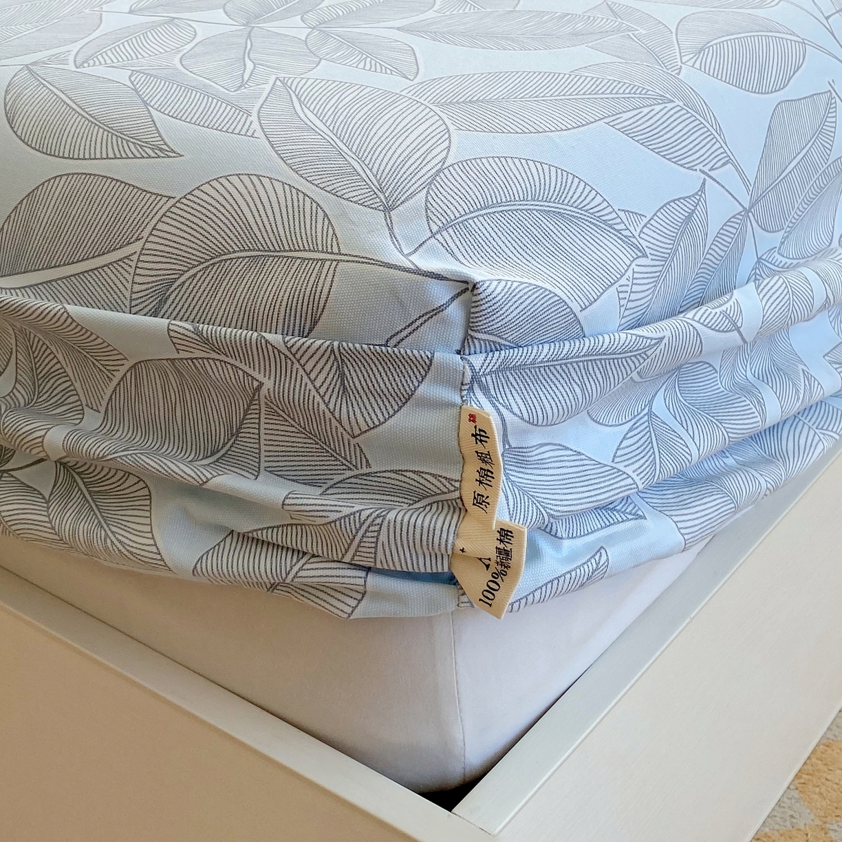 91家纺网 家纺一手货源 找家纺 春皖家纺 2026新款全棉老粗布工艺款单床笠床笠单件 晨曦-蓝