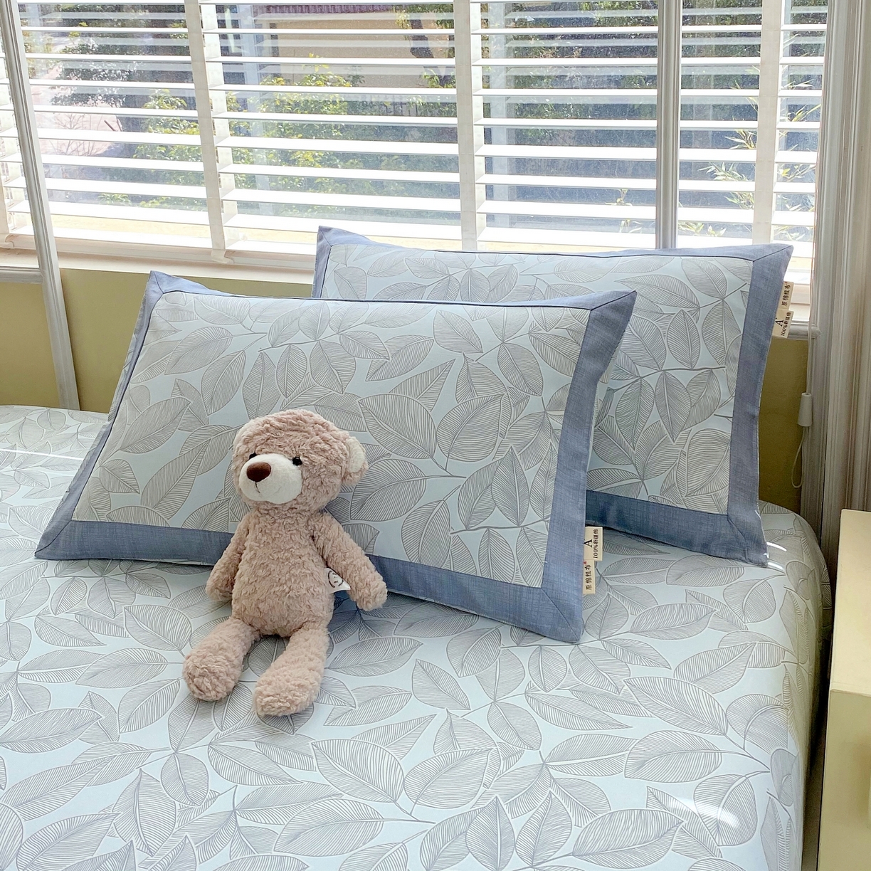 91家纺网 家纺一手货源 找家纺 春皖家纺 2026新款全棉老粗布工艺款单床笠床笠单件 晨曦-蓝