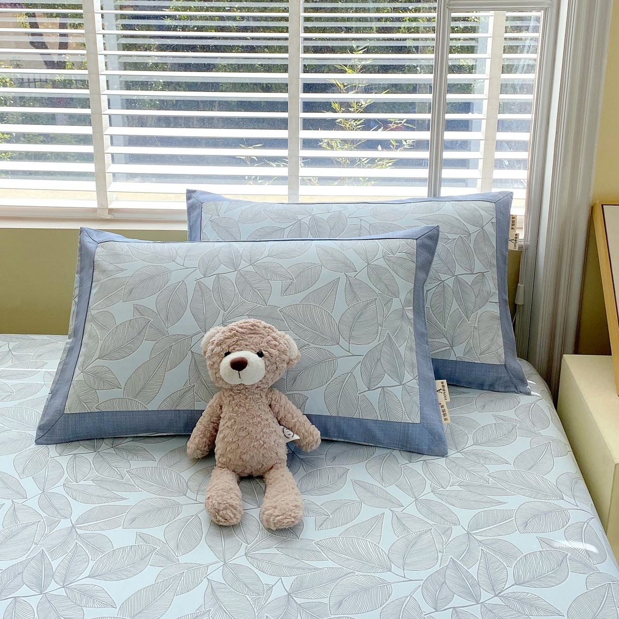 91家纺网 家纺一手货源 找家纺 春皖家纺 2026新款全棉老粗布工艺款单床笠床笠单件 晨曦-蓝