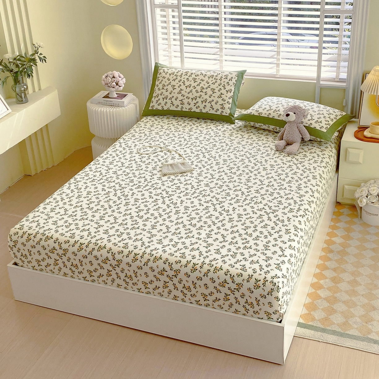 91家纺网 家纺一手货源 找家纺 春皖家纺 2026新款全棉老粗布工艺款单床笠床笠单件 翠林音