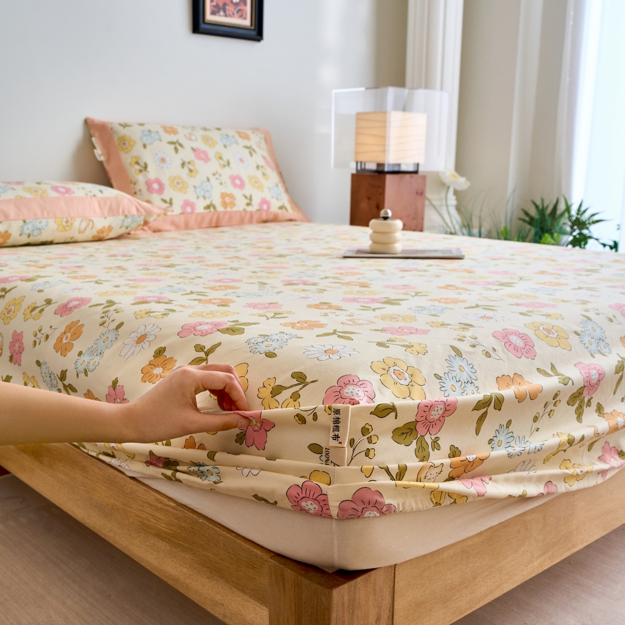 91家纺网 家纺一手货源 找家纺 春皖家纺 2026新款全棉老粗布工艺款单床笠床笠单件 繁华