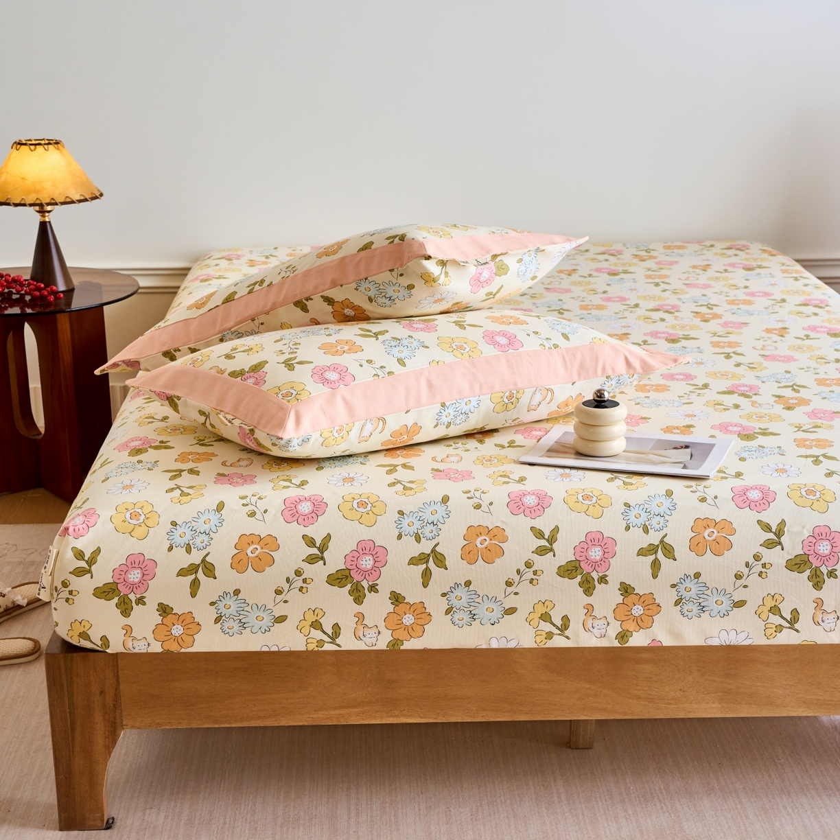 91家纺网 家纺一手货源 找家纺 春皖家纺 2026新款全棉老粗布工艺款单床笠床笠单件 繁华