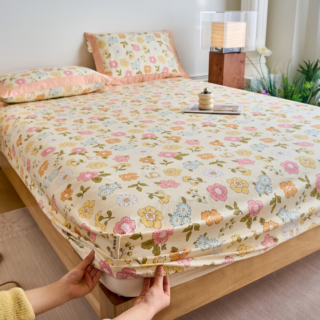 91家纺网 家纺一手货源 找家纺 春皖家纺 2026新款全棉老粗布工艺款单床笠床笠单件 繁华