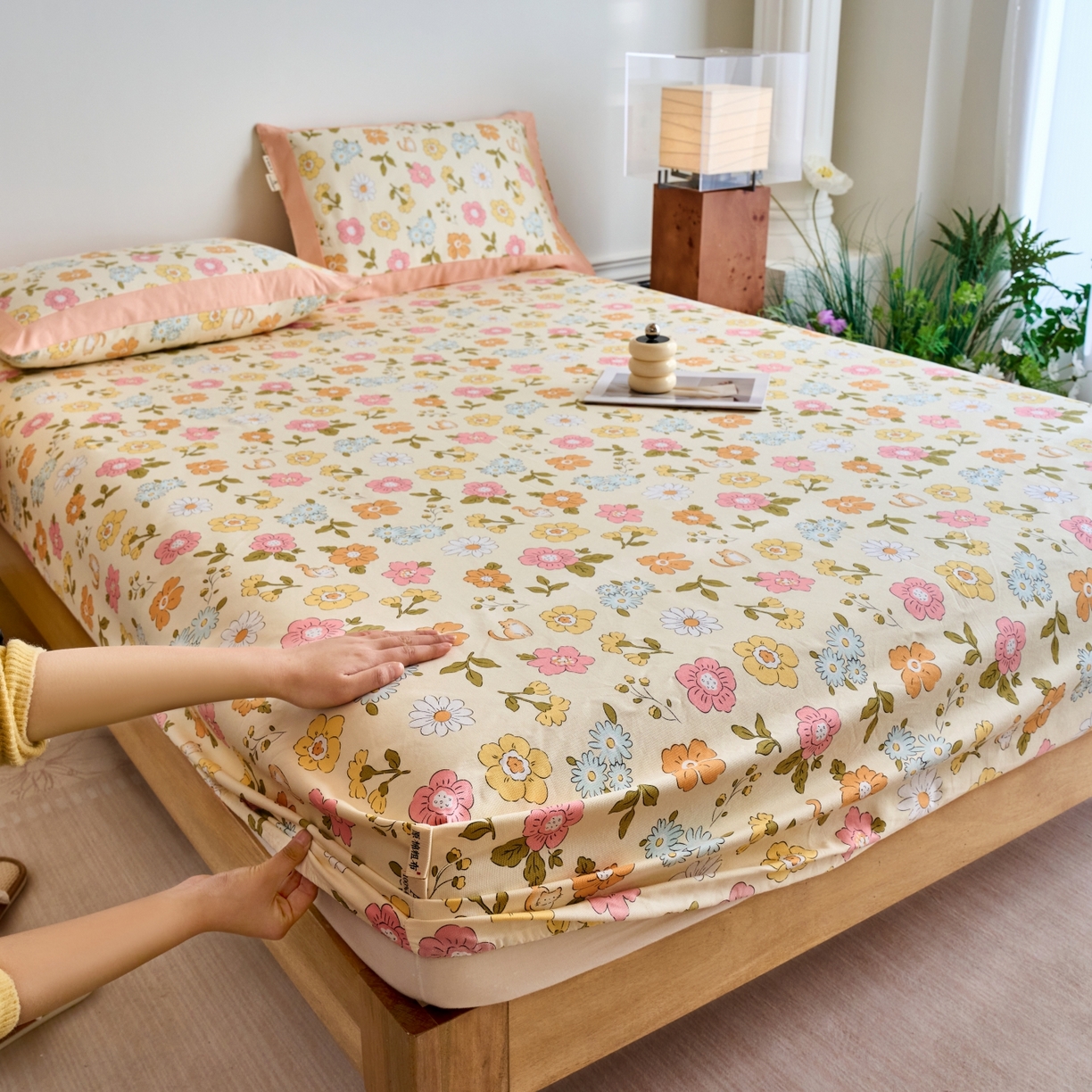 91家纺网 家纺一手货源 找家纺 春皖家纺 2026新款全棉老粗布工艺款单床笠床笠单件 繁华