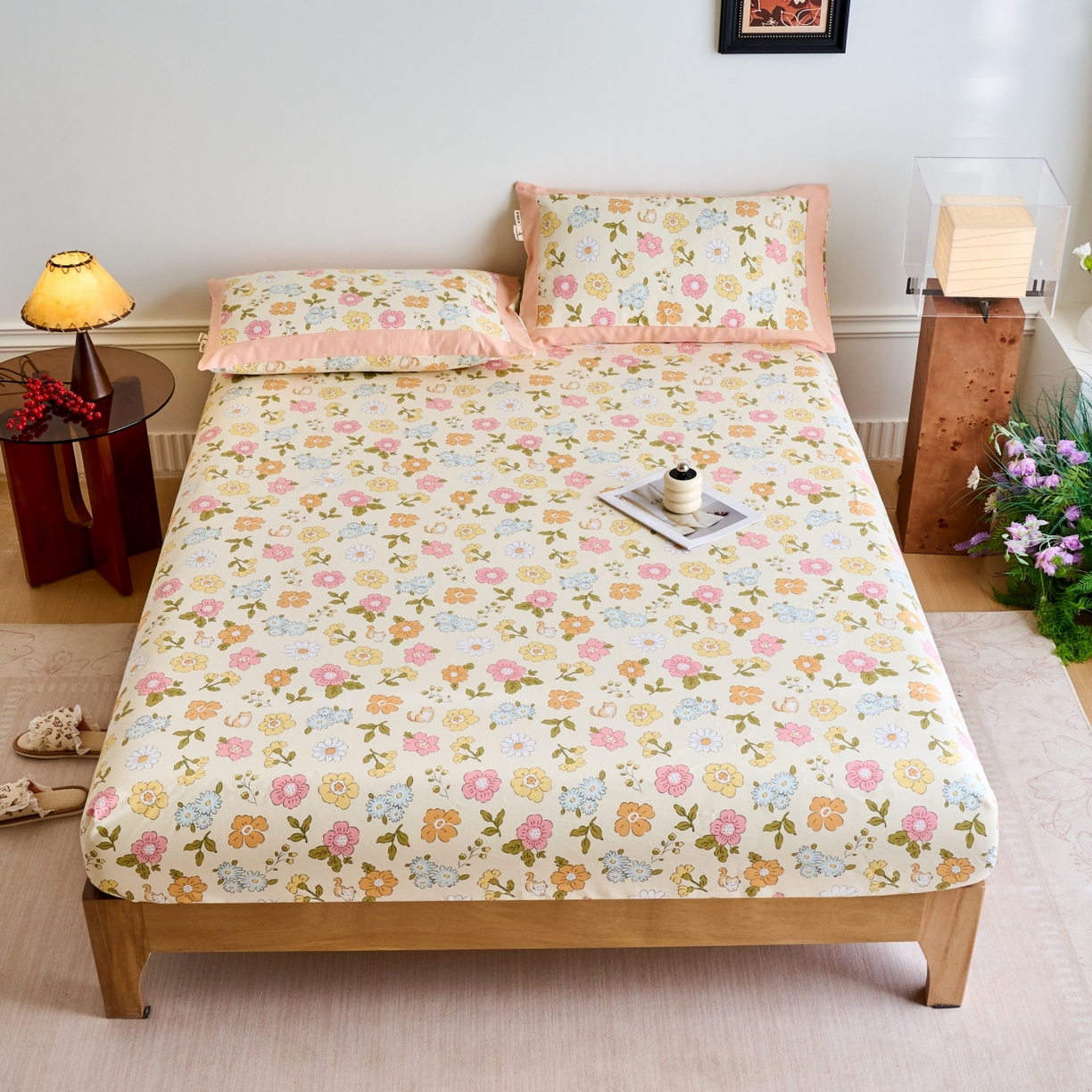 91家纺网 家纺一手货源 找家纺 春皖家纺 2026新款全棉老粗布工艺款单床笠床笠单件 繁华