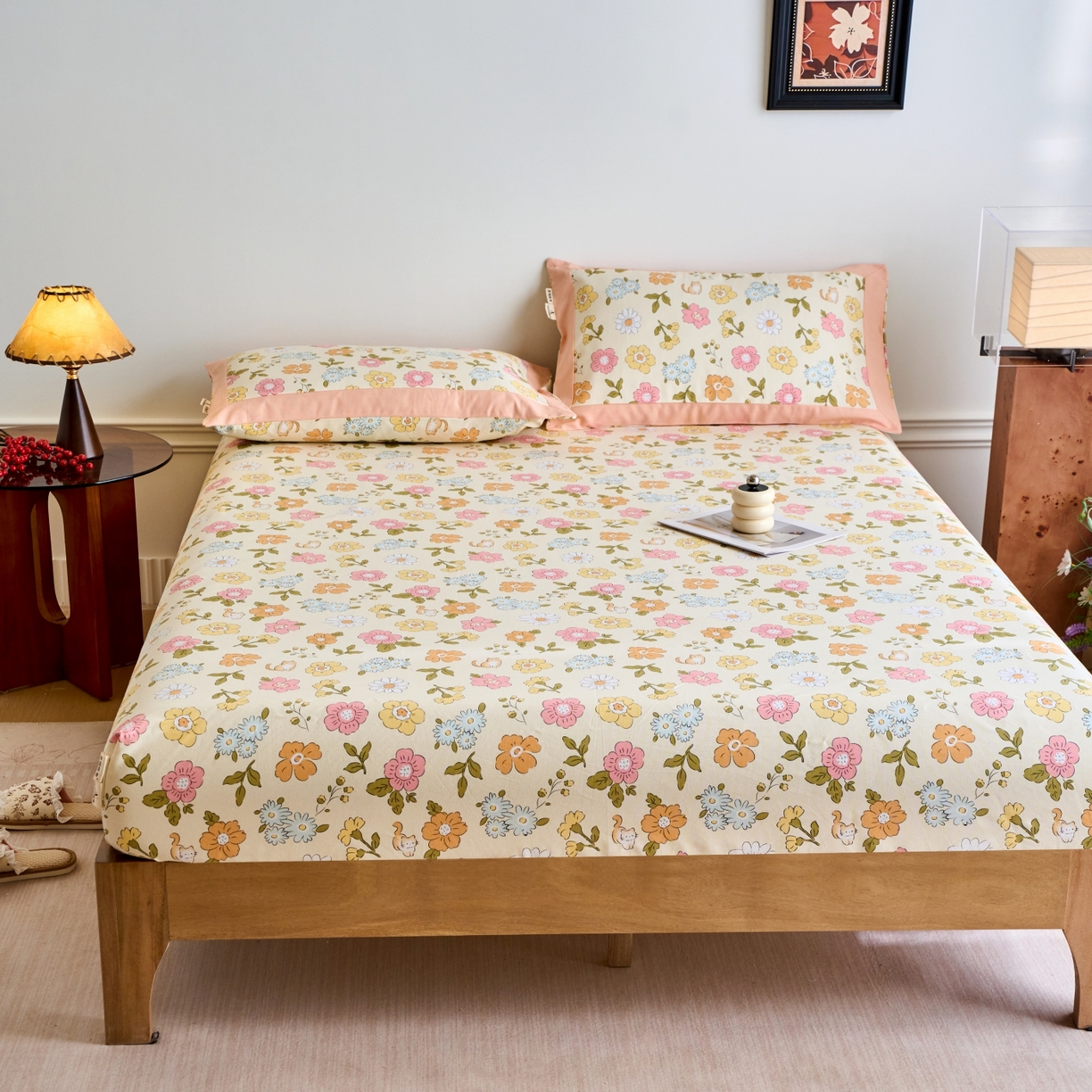 91家纺网 家纺一手货源 找家纺 春皖家纺 2026新款全棉老粗布工艺款单床笠床笠单件 繁华